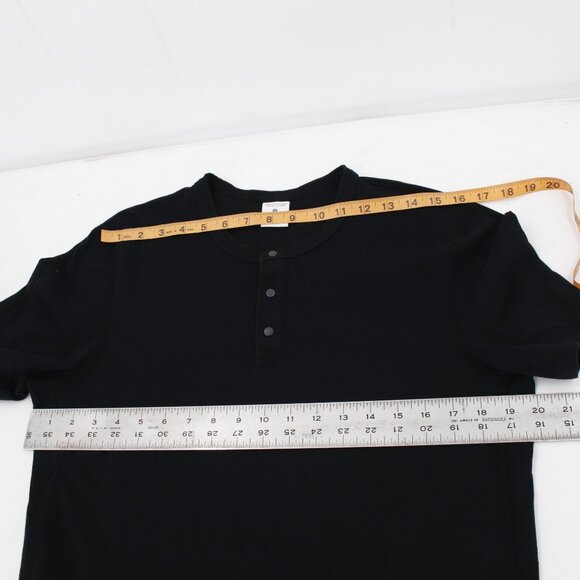 Reigning champ Shirt Men's Medium Short Sleeve snap Button Henley casual black - Picture 10 of 10